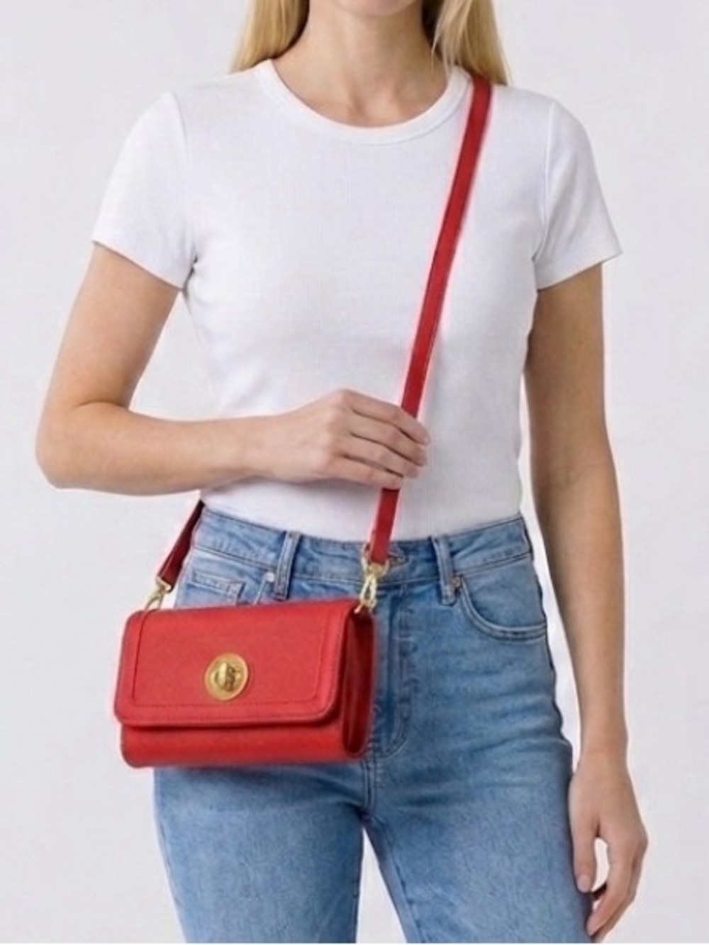 NWOT Red Crossbody Purse with card holder pockets